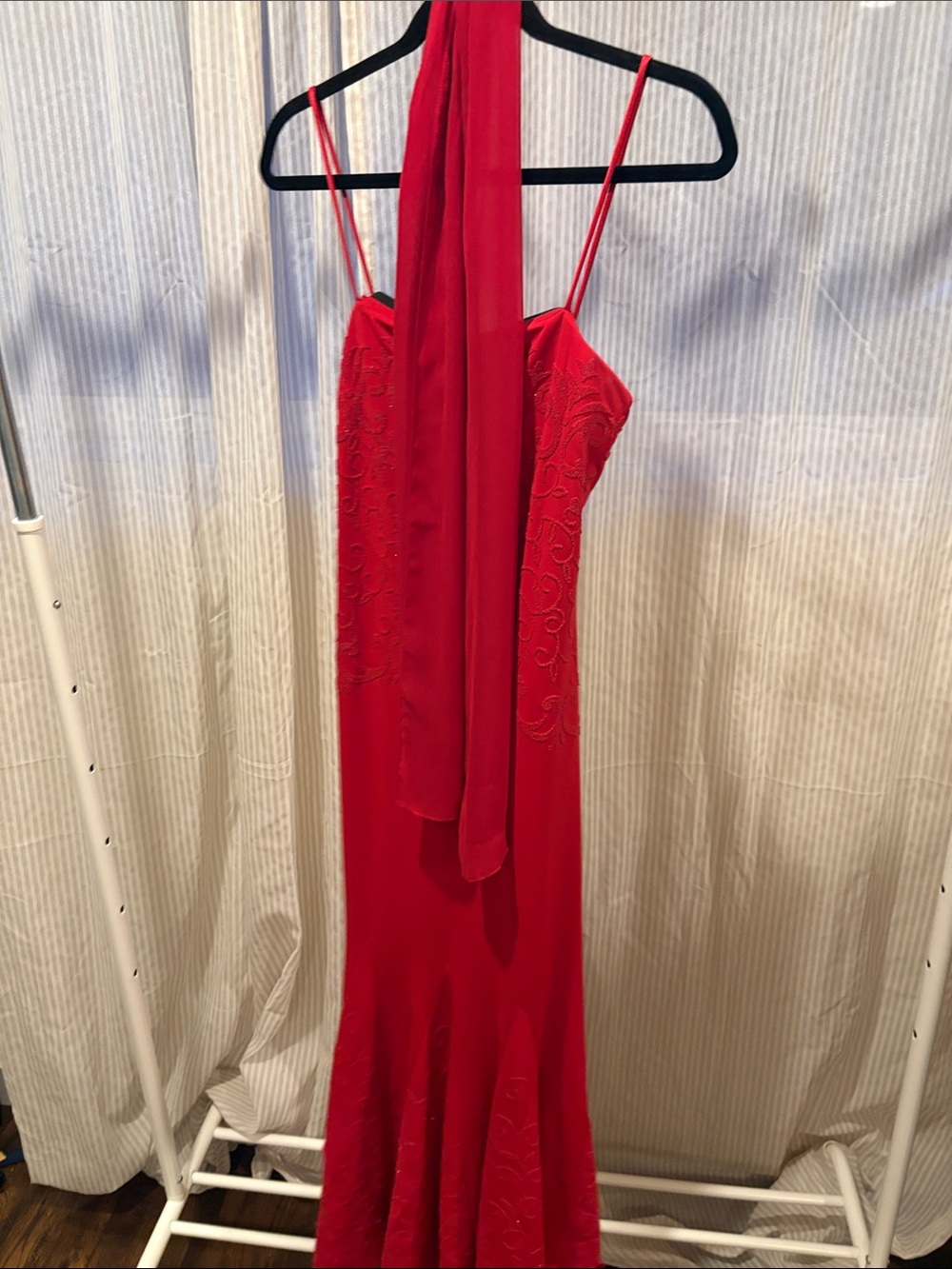 Roberta Bridal Red Embroidered Evening Dress